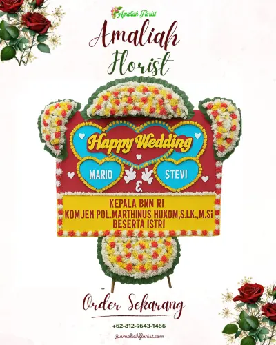 Karangan Papan Bunga Pernikahan di Talang Jambe